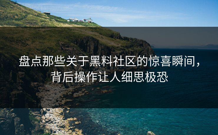 盘点那些关于黑料社区的惊喜瞬间，背后操作让人细思极恐