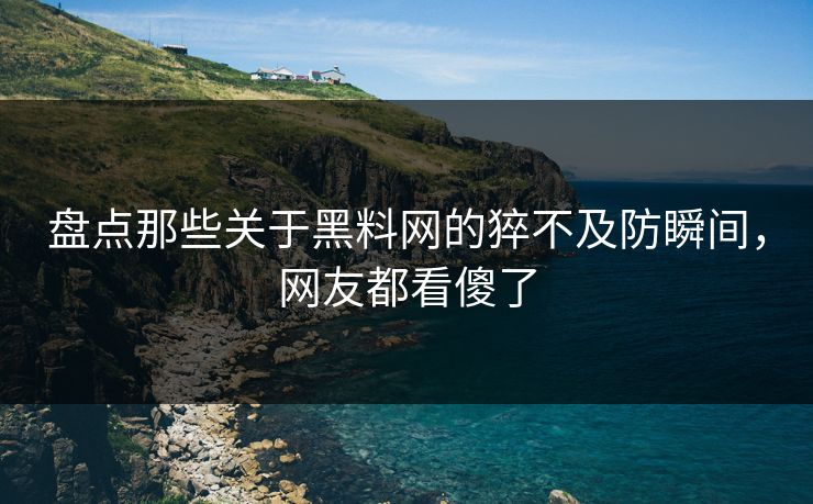 盘点那些关于黑料网的猝不及防瞬间，网友都看傻了  第1张