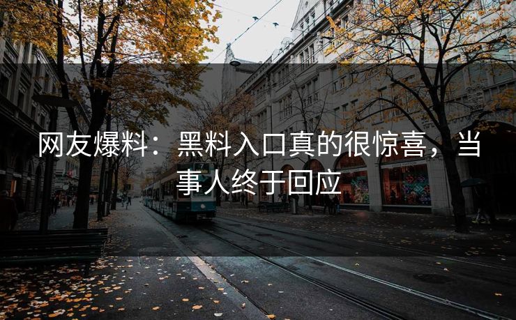网友爆料：黑料入口真的很惊喜，当事人终于回应  第1张