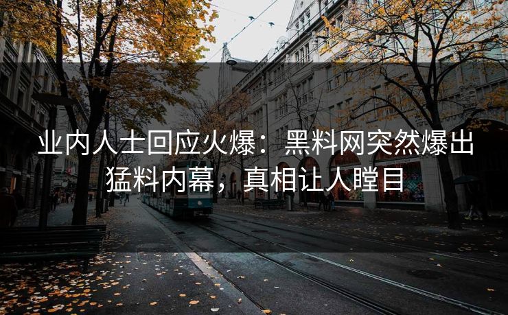 业内人士回应火爆：黑料网突然爆出猛料内幕，真相让人瞠目  第1张