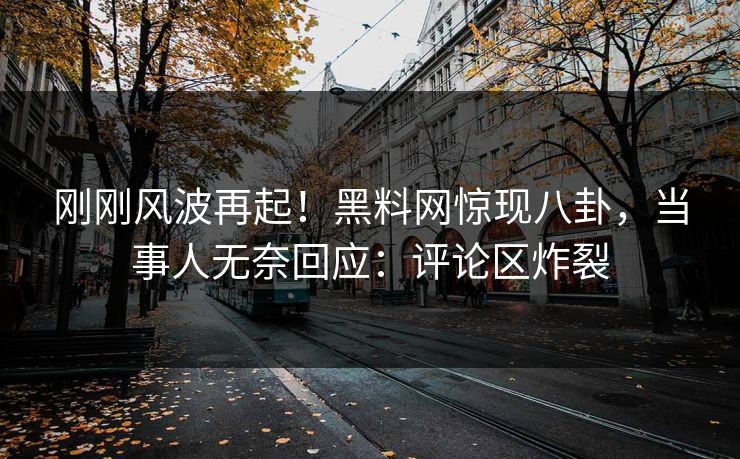 刚刚风波再起！黑料网惊现八卦，当事人无奈回应：评论区炸裂  第1张