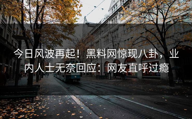 今日风波再起！黑料网惊现八卦，业内人士无奈回应：网友直呼过瘾  第1张