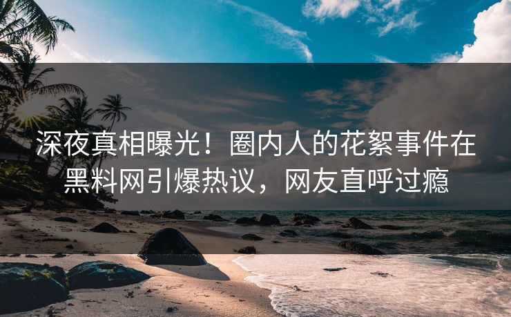 深夜真相曝光！圈内人的花絮事件在黑料网引爆热议，网友直呼过瘾  第1张
