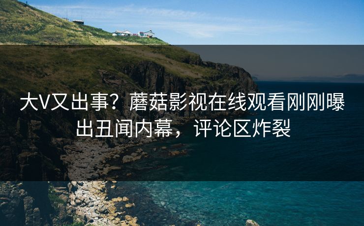 大V又出事？蘑菇影视在线观看刚刚曝出丑闻内幕，评论区炸裂  第1张