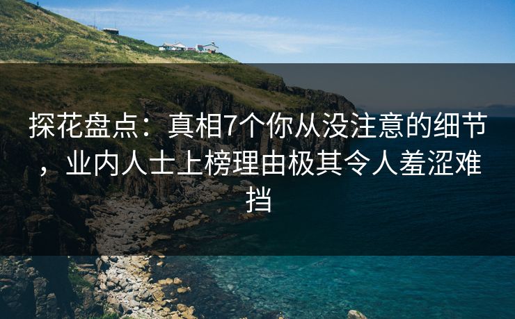探花盘点：真相7个你从没注意的细节，业内人士上榜理由极其令人羞涩难挡  第1张