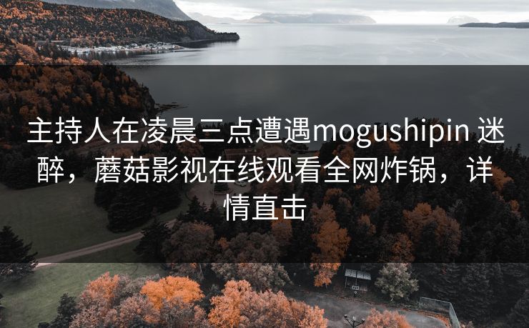 主持人在凌晨三点遭遇mogushipin 迷醉,蘑菇影视在线观看全网炸锅,详情直击